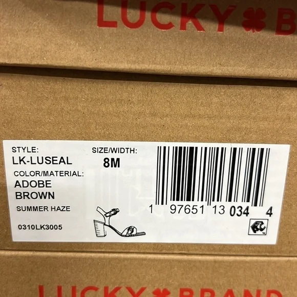 Lucky Brand Womens Luseal Brown Leather Ankle Strap Open Toe Heels Shoes NWT - Picture 9 of 9